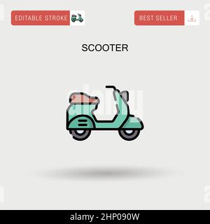 Icona vettoriale semplice scooter. Illustrazione Vettoriale