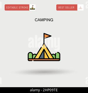 Icona vettore camping semplice. Illustrazione Vettoriale