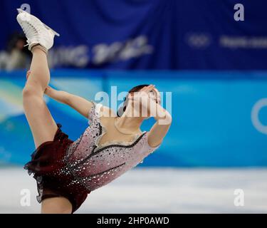 Pechino, Hebei, Cina. 17th Feb 2022. Young You (KOR) nel programma gratuito di pattinaggio a figura femminile durante i Giochi Olimpici invernali di Pechino 2022 al Capital Indoor Stadium. (Credit Image: © David G. McIntyre/ZUMA Press Wire) Foto Stock