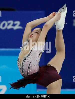 Pechino, Hebei, Cina. 17th Feb 2022. Young You (KOR) nel programma gratuito di pattinaggio a figura femminile durante i Giochi Olimpici invernali di Pechino 2022 al Capital Indoor Stadium. (Credit Image: © David G. McIntyre/ZUMA Press Wire) Foto Stock