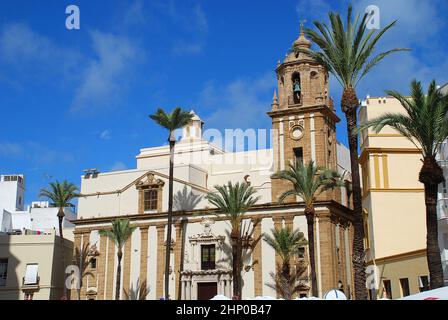 Chiesa di San Giacomo (spagnolo: Iglesia de Santiago), Cadice. Cadiz è una città e porto della Spagna sudoccidentale. Foto Stock