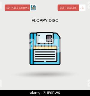 Icona del vettore semplice del disco floppy. Illustrazione Vettoriale