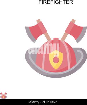 Icona vettoriale semplice del vigile del fuoco. Modello di disegno del simbolo di illustrazione per l'elemento dell'interfaccia utente mobile Web. Illustrazione Vettoriale