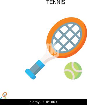 Tennis semplice icona vettoriale. Modello di disegno del simbolo di illustrazione per l'elemento dell'interfaccia utente mobile Web. Illustrazione Vettoriale