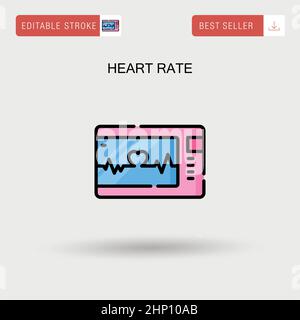 Icona del vettore semplice della frequenza cardiaca. Illustrazione Vettoriale