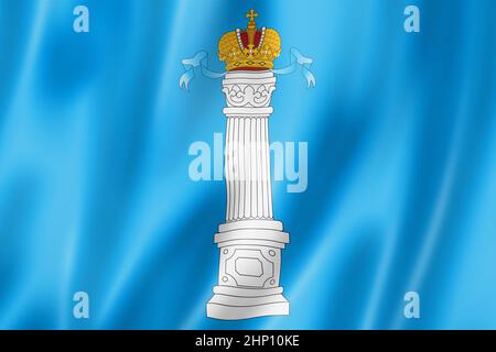 Stato di Ulyanovsk - Oblast - bandiera, Russia collezione di bandiere ondeggianti. Illustrazione 3D Foto Stock