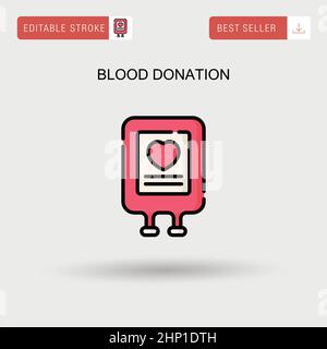 Icona vettore semplice per la donazione di sangue. Illustrazione Vettoriale