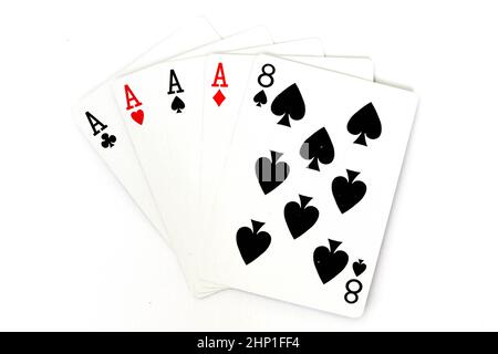 Poker Hand - gioco di carte - quattro di un tipo Foto Stock