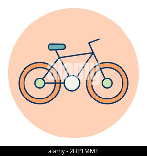 Icona Bicycle Vector Isolated. Cartello Camping. Simbolo grafico per sito web di viaggi e turismo e design di app, logo, app, UI Foto Stock