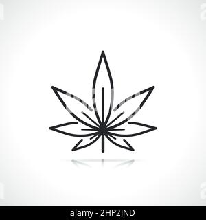 icona di cannabis o foglia di marijuana Illustrazione Vettoriale