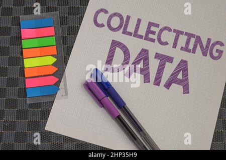 Raccolta di didascalie concettuali, raccolta di concetti aziendali e misurazione delle informazioni sulle variabili di interesse Ufficio raccolta assortita multipla Foto Stock
