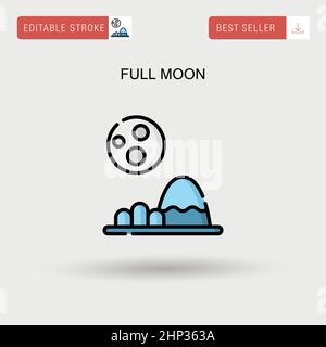 Icona vettoriale semplice a luna piena. Illustrazione Vettoriale