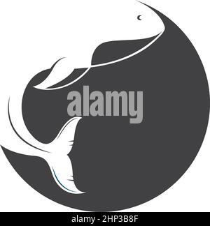 disegno di illustrazione vettoriale dell'icona balena Illustrazione Vettoriale