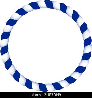 Cordino nautico o corda bordo in blu e bianco gradiente come vettore su un isolato sfondo bianco. Illustrazione Vettoriale