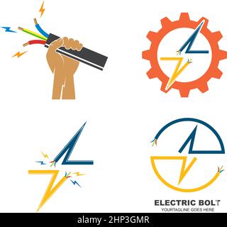 progettazione vettoriale di icone per l'assistenza e l'installazione elettrica Illustrazione Vettoriale