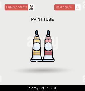 Icona vettoriale semplice del tubo di vernice. Illustrazione Vettoriale