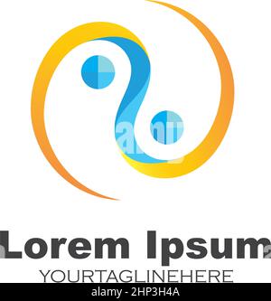 yin yang persone concetto disegno vettore icona illustrazione Illustrazione Vettoriale