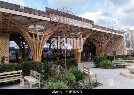 La Moschea Centrale di Cambridge è diventata famosa per il suo design moderno a Cambridge, Regno Unito. 14.02.22 Foto Stock