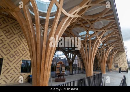 La Moschea Centrale di Cambridge presenta un'architettura moderna a Cambridge, Regno Unito. 14.02.22 Foto Stock