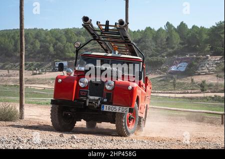 Vecchia Land Rover Santana Serie II dei pompieri Foto Stock