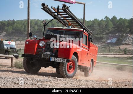 Vecchia Land Rover Santana Serie II dei pompieri Foto Stock