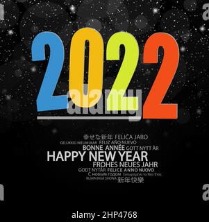 Felice anno nuovo 2022 background Illustrazione Vettoriale