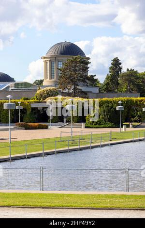 Wroclaw, Polonia - 30 settembre 2021: Sala del Centenario, Parco Szczytnicki. E' una sala per lo sport e l'intrattenimento costruita negli anni 1911-1913, elencata COME UNA UNE Foto Stock