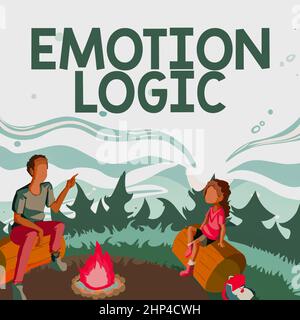 Ispirazione che mostra segno Emotion logica, concetto che significa cuore o anima del cervello o intelligenza confusione equilibrio uguale Padre e figlia seduta seguente T Foto Stock