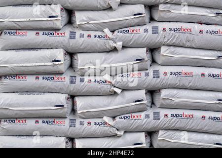 Sacchetti di polpa di barbabietola da zucchero a per prodotto dell'industria saccarifera e sono utilizzati per l'alimentazione animale. Foto Stock