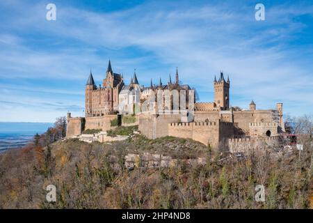 Burg Hohenzollern auf der schwäbischen Alb, Luftbild Foto Stock