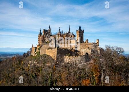 Burg Hohenzollern auf der schwäbischen Alb, Luftbild Foto Stock