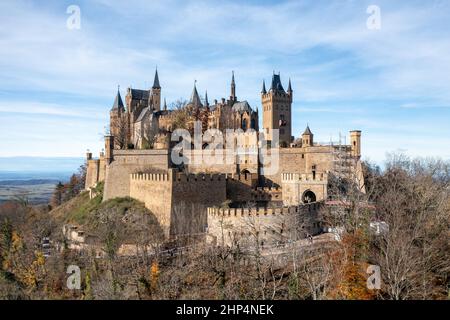 Burg Hohenzollern auf der schwäbischen Alb, Luftbild Foto Stock