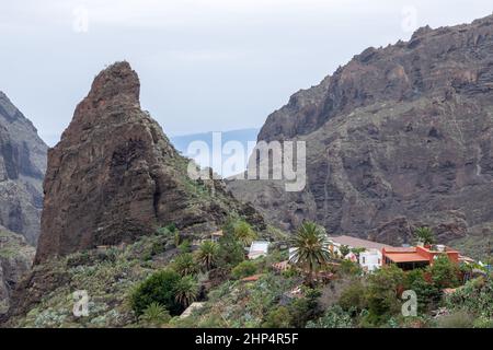 Il villaggio di Masca a Tenerife nelle Isole Canarie Foto Stock