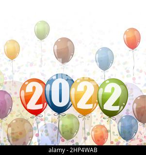 Nuovo anno 2022 palloncini Illustrazione Vettoriale