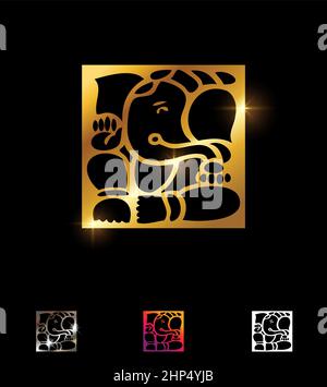 Cartello vettore Golden Ganesha Illustrazione Vettoriale