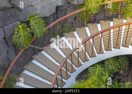 Scala circolare. Dettagli dell'architettura. Foto Stock