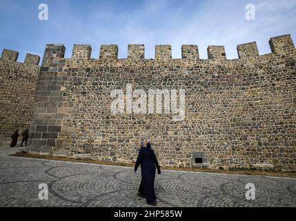 Erzurum, Istanbul, Turchia. 18th Feb 2022. La vita quotidiana a Erzurum. Una vista dall'esterno del castello di Erzurum. (Credit Image: © Serkan Senturk/ZUMA Press Wire) Foto Stock