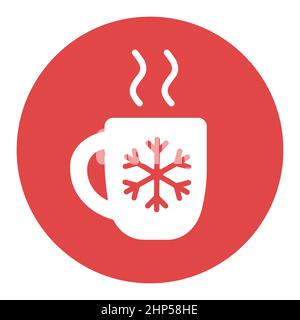 Caffè caldo di Natale in tazza vettore icona Illustrazione Vettoriale