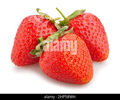 Percorso di fragola isolato su bianco Foto Stock