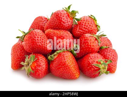 Percorso di fragola isolato su bianco Foto Stock