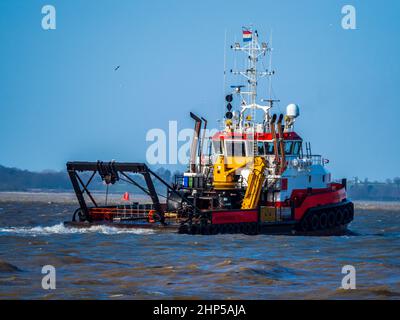 Noordstroom Offshore Tug / Offshore fornitura nave al porto di Felixstowe Regno Unito. Damen Shoalbuster 3512 nave. Foto Stock