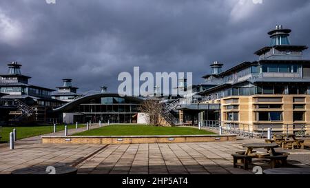 Centro di Scienze Matematiche, Università di Cambridge. Completato nel 2002, Architetti Edward Cullinan Architetti. Foto Stock