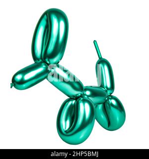 Palloncino verde cane gomma giocattolo isolato su sfondo bianco Foto Stock