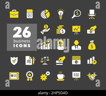 Insieme di icone di vettori web per il business e la finanza Illustrazione Vettoriale
