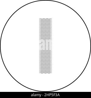 Pneumatico pista Stampa di ruota auto pneumatici impronta auto icona in cerchio rotondo nero colore vettore illustrazione solido contorno stile immagine Illustrazione Vettoriale