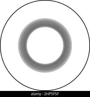 Icona del sole in cerchio circolare immagine vettoriale di colore nero a contorno pieno Illustrazione Vettoriale