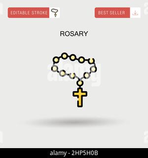 Rosary semplice icona vettoriale. Illustrazione Vettoriale