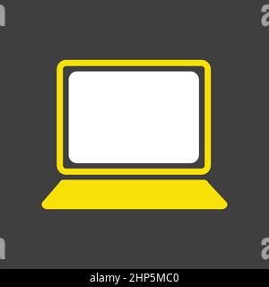 Icona del vettore del laptop isolata sul bianco Illustrazione Vettoriale