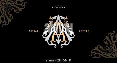 AA monogramma classico stile, AA Initial matrimonio di modello minimalista, eleganza applicabile per invito, stampa letteraria, gioielli, boutique e modelli creativi. Illustrazione Vettoriale