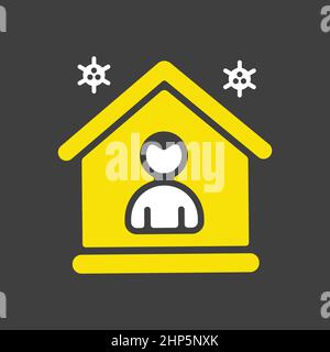 Rimando a casa vettore icona prevenzione coronavirus Illustrazione Vettoriale